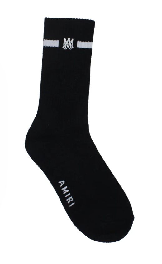 Amiri MA Embroidered Sock B/W