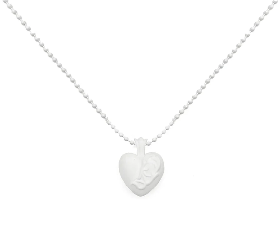 Silichrome White Heart Necklace