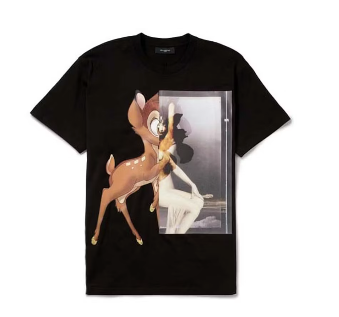 Givenchy Bambi Print Cotton Jersey T-Shirt Black