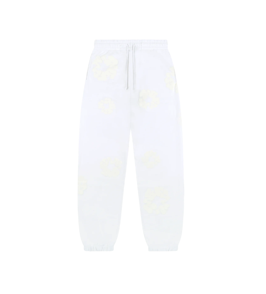 Mono Cotton Wreath Sweatpants White