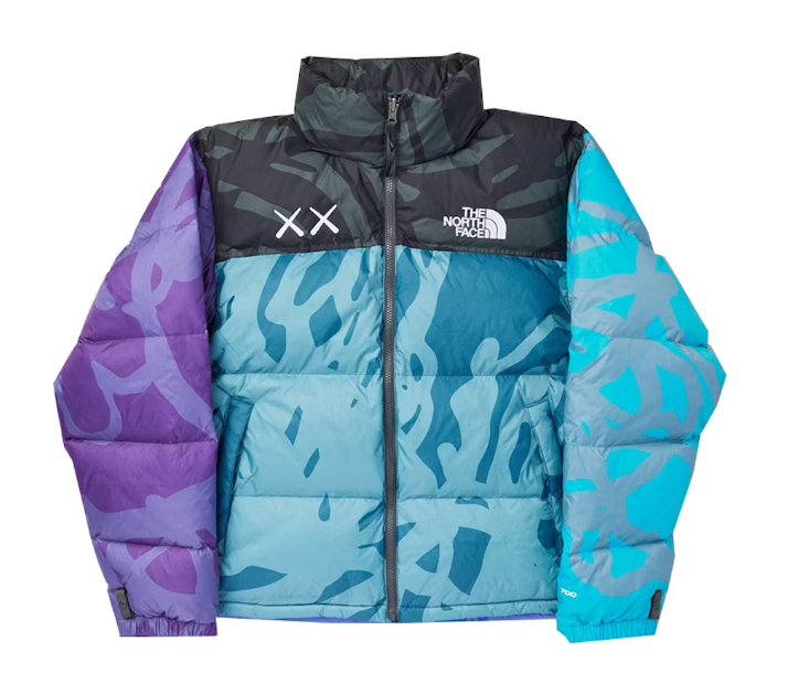 KAWS x The North Face Retro 1996 Jacket Monterey Blue Nuptse Print