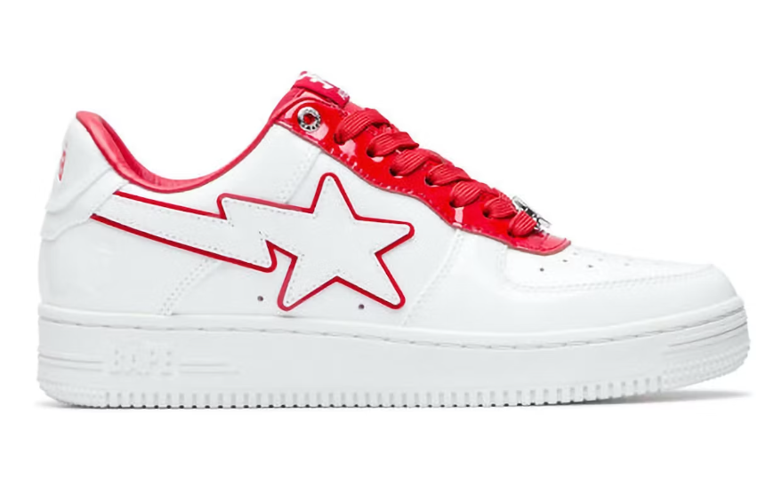 A Bathing Ape Bape Sta Patent Leather White Red