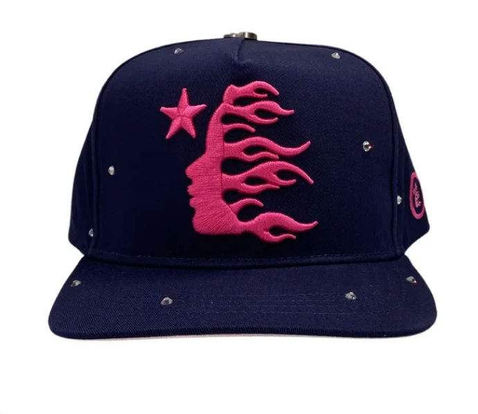 OG Snapback Hat Crystals “Navy Pink”