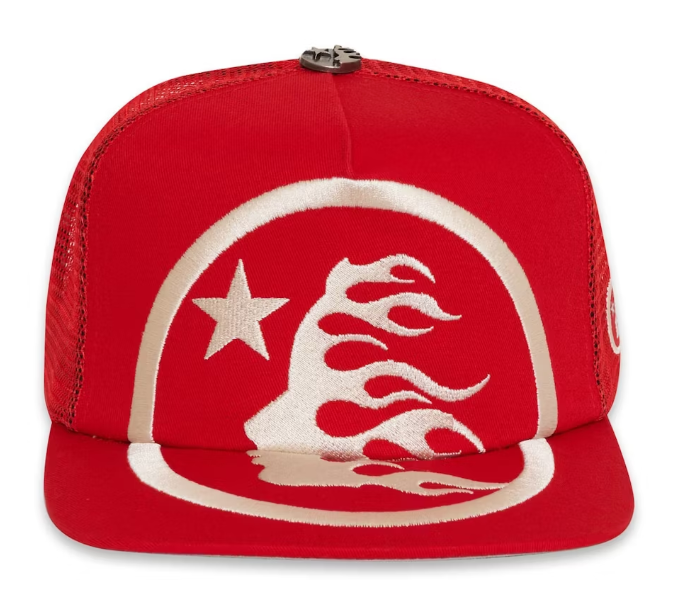 Hellstar Big Logo Trucker Snapback Hat Red