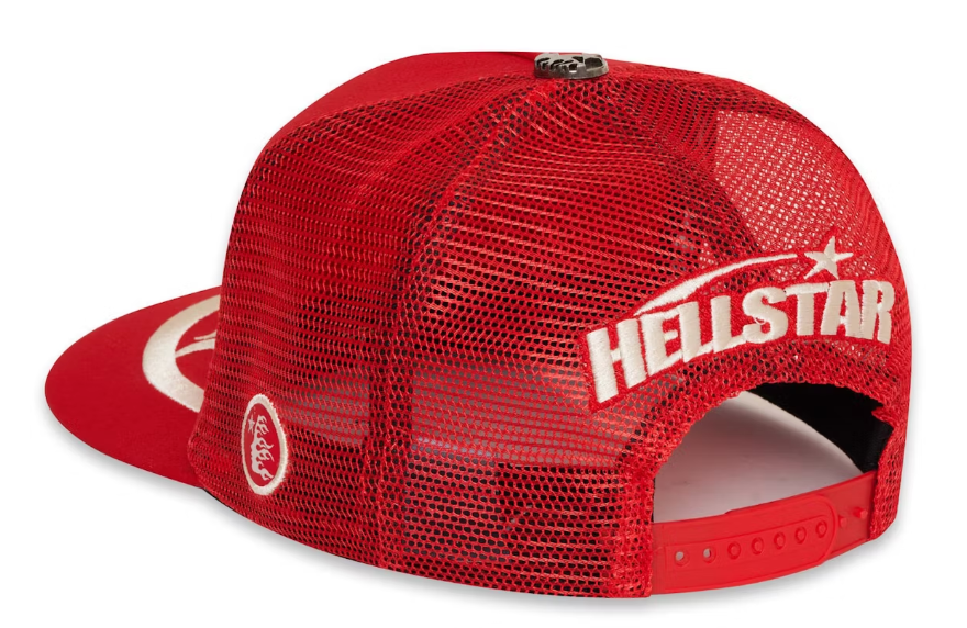 Hellstar Big Logo Trucker Snapback Hat Red