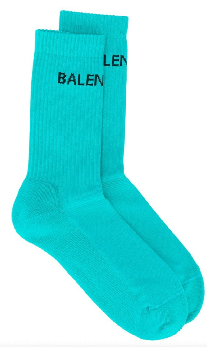 Logo Crew Socks Turquoise