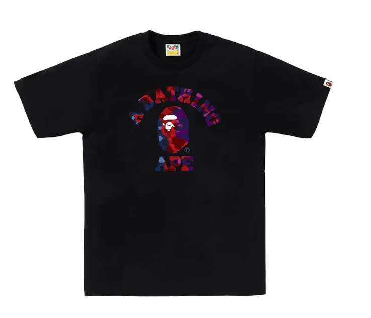 BAPE Color Camo Crazy College Tee Black