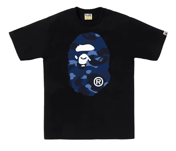 BAPE Color Camo Big Ape Head Tee Black/Navy