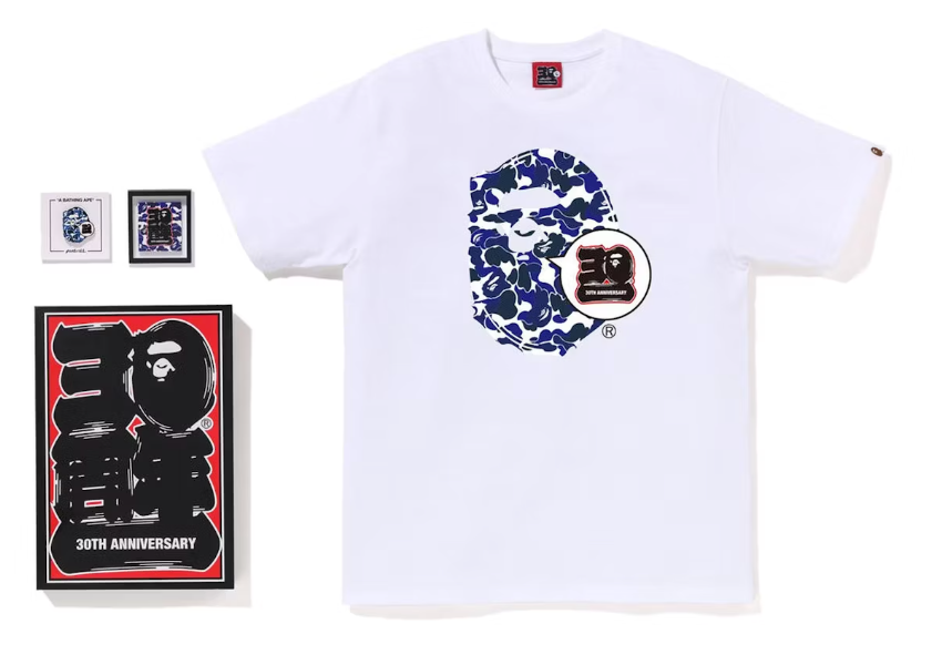 30th Anniversary Ape Head Tee Set White/Blue/Black