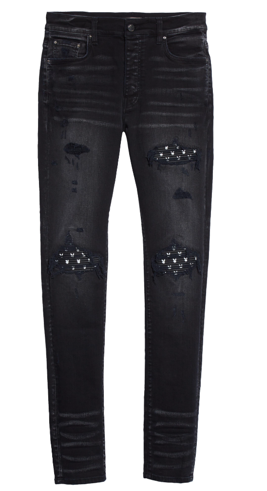 Black Mx1 Playboy Bunny Mended Jeans