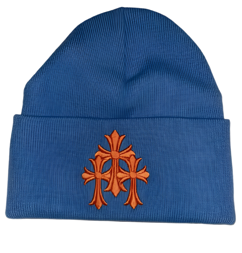 Triple Cross Orange/Blue Beanie