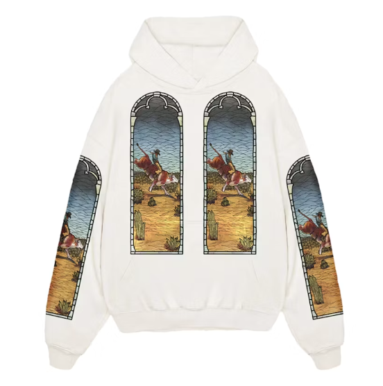 Who Decides War x EST Gee Stained Glass Hoodie Cream