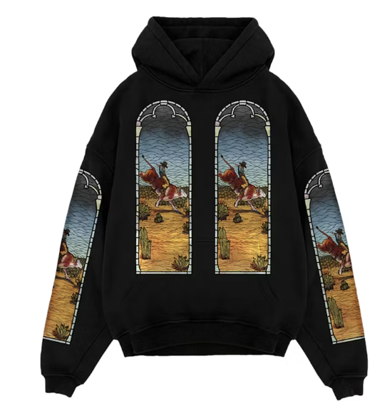 Who Decides War x EST Gee Stained Glass Hoodie Black