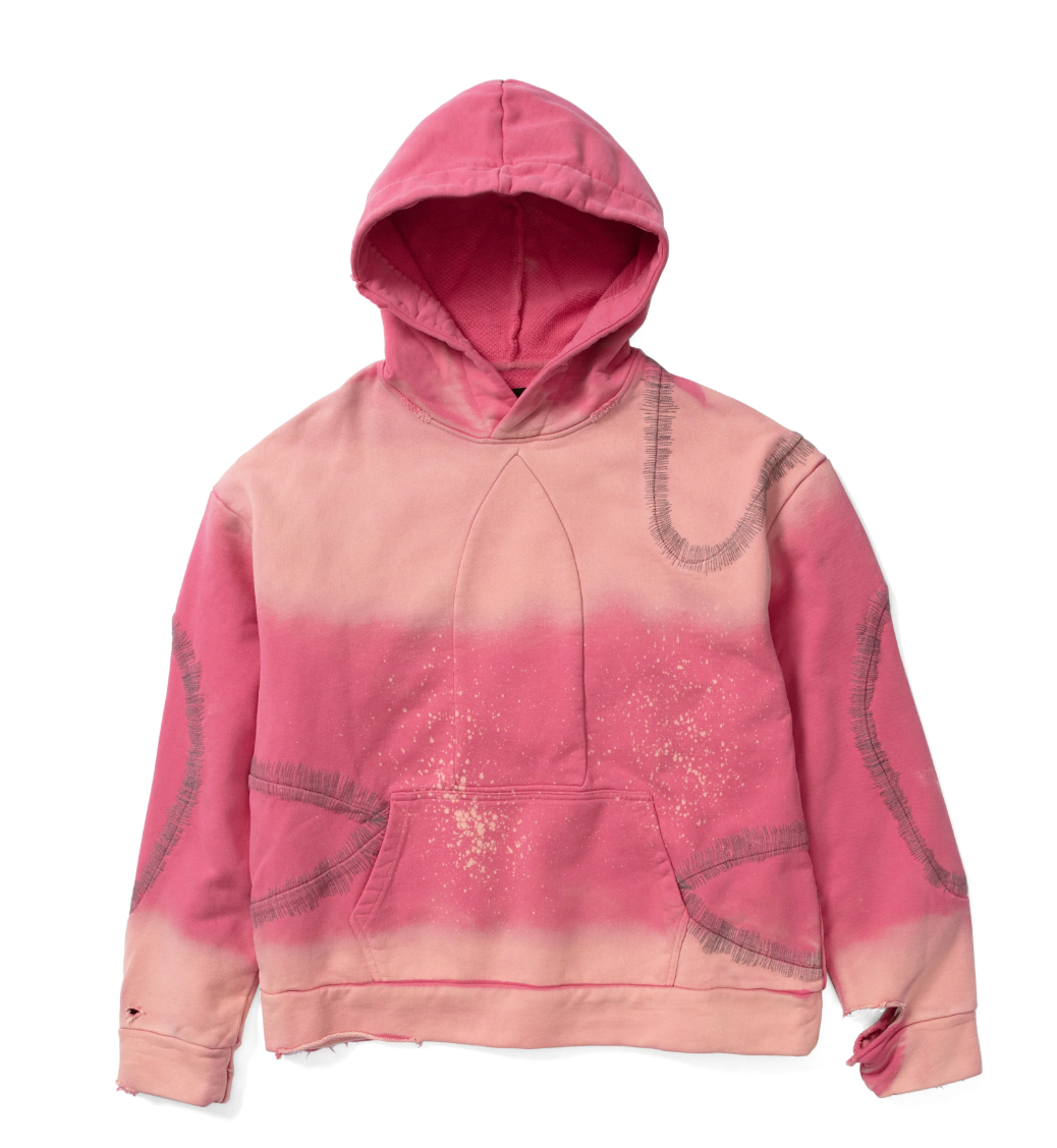 Windowed Hooded Pullover Pink