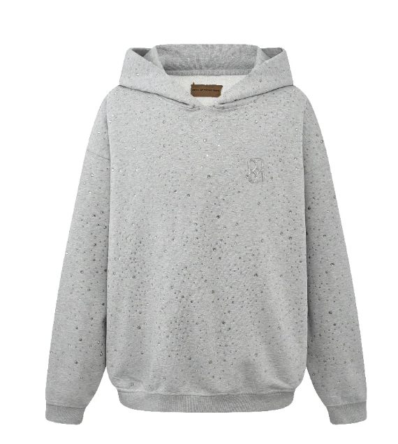 20k Swarovski Diamond Hoodie Grey