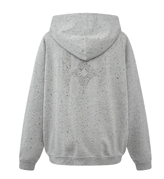 20k Swarovski Diamond Hoodie Grey