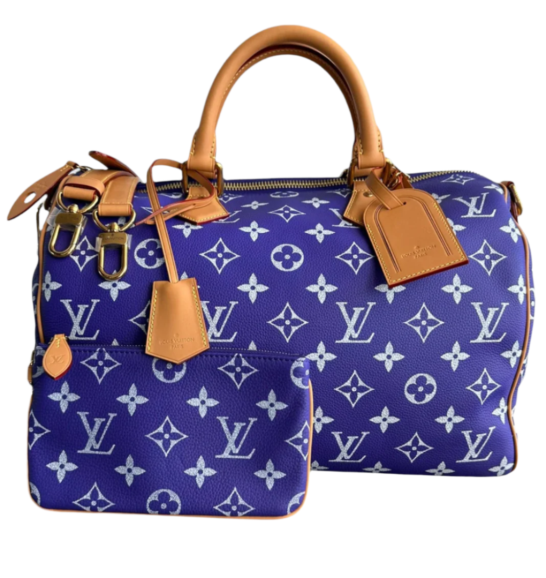 Purple & White Monogram P9 Speedy 40