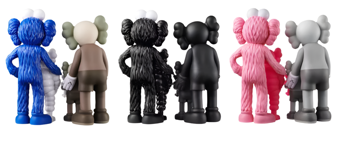 KAWS Family Vinyl Figures Set Brown/Blue/White/Black/Grey/Pink
