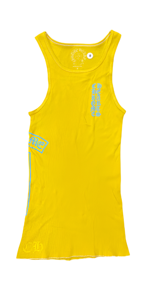 Rib Tank Top Yellow Blue