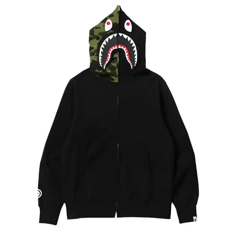 BAPE Detatchable Shark Full Zip Hoodie Black