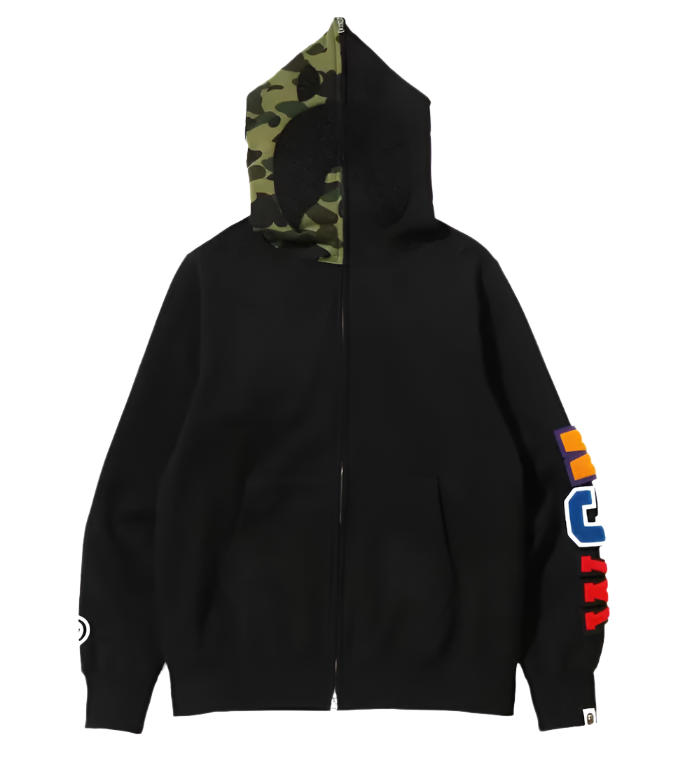 BAPE Detatchable Shark Full Zip Hoodie Black