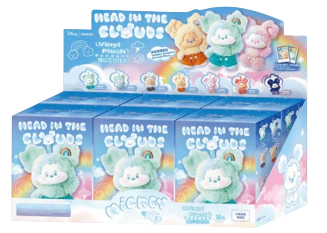 Miniso Disney Mickey Head In Clouds Vinyl Plush Pendant Sealed Case (6 Blind Box)