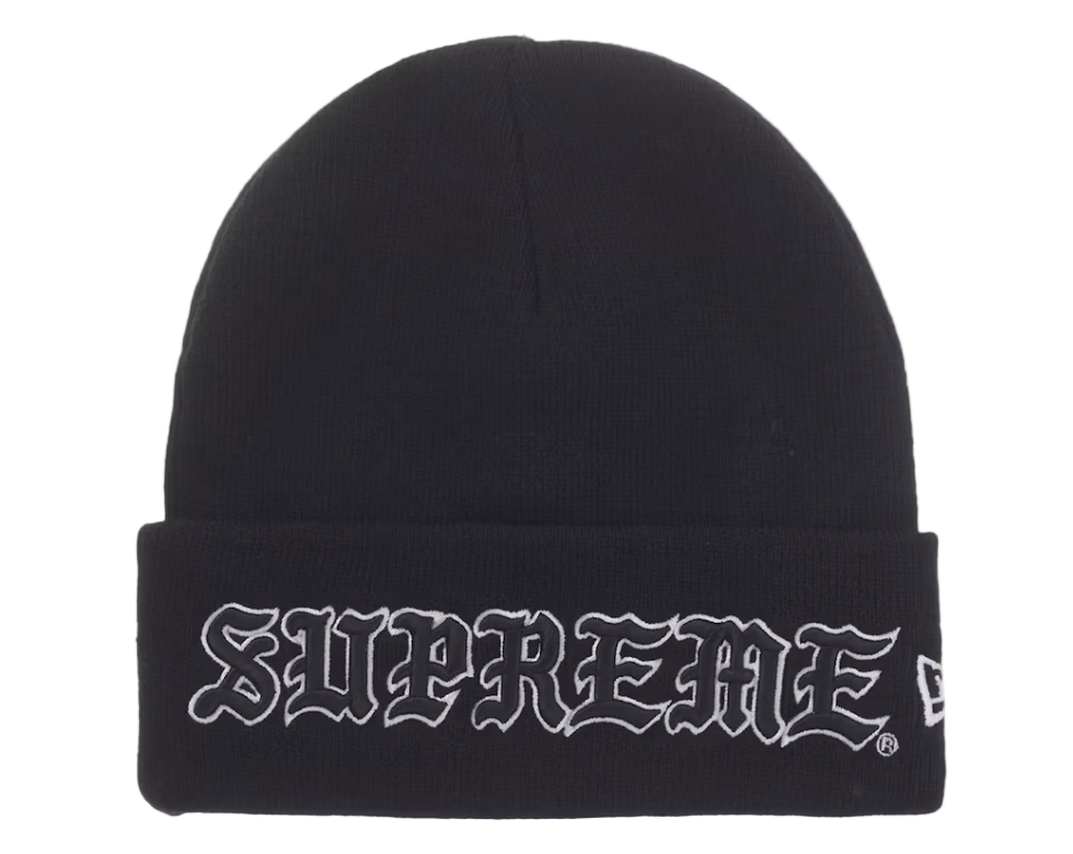 New Era Old English Beanie Black