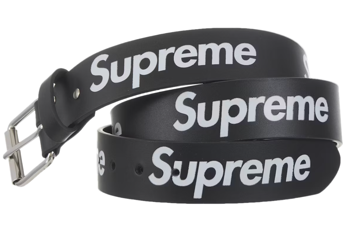 Supreme Repeat Leather Belt (FW25) Black