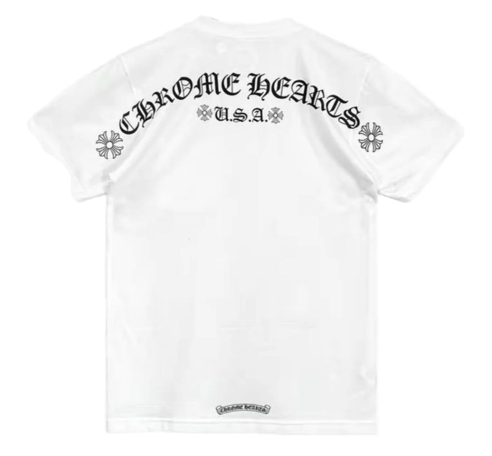 White Shoulder Logo Pocket Tee