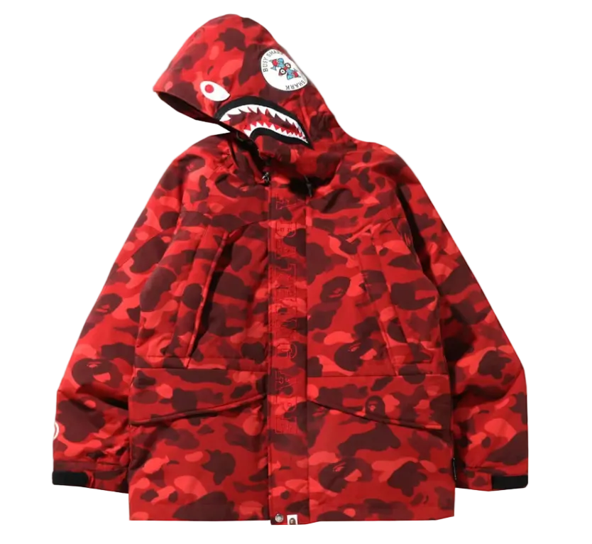 Color Camo Shark Snowboard Down Jacket