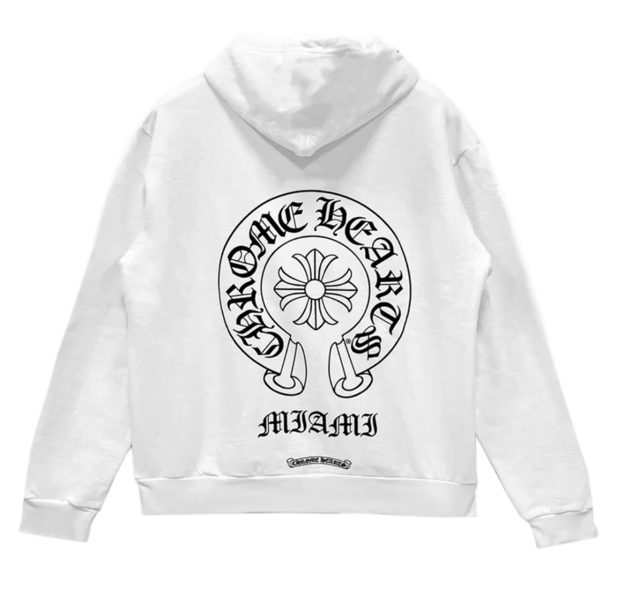 Miami Exclusive Horseshoe Logo White Pullover Hoodie