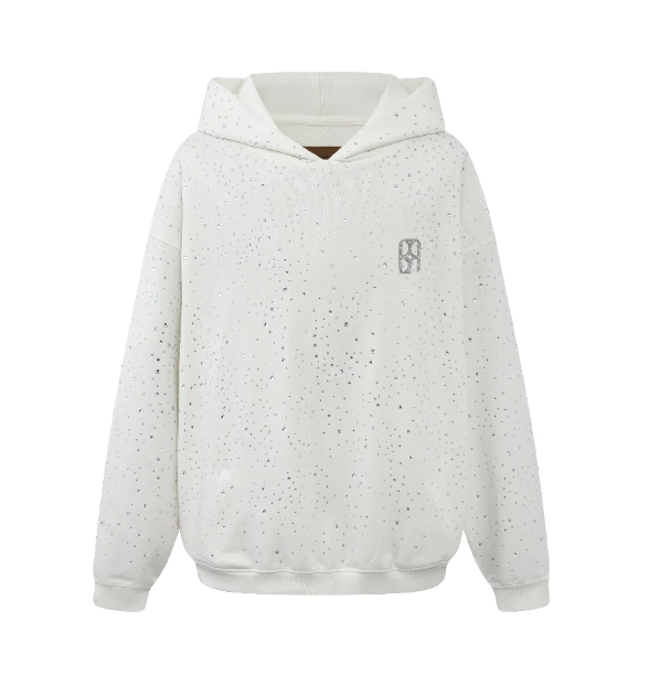 20K Swarovski Diamond Hoodie in White