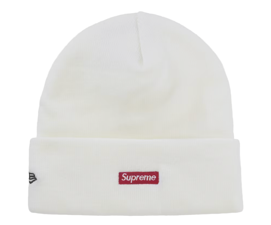 New Era Old English Beanie White