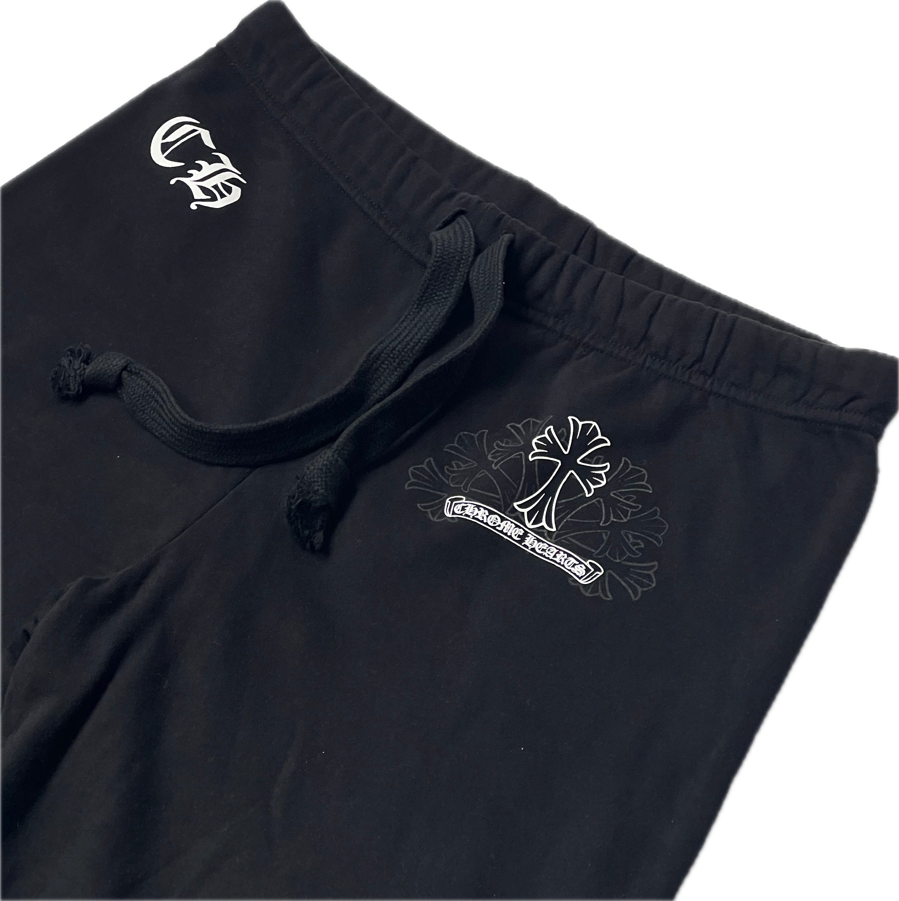 Black Cemetery Cross Scroll Sweatpants