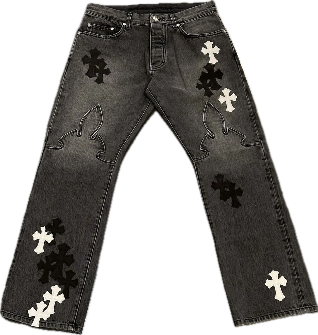 Fleur-Knee Cross Patch Jeans