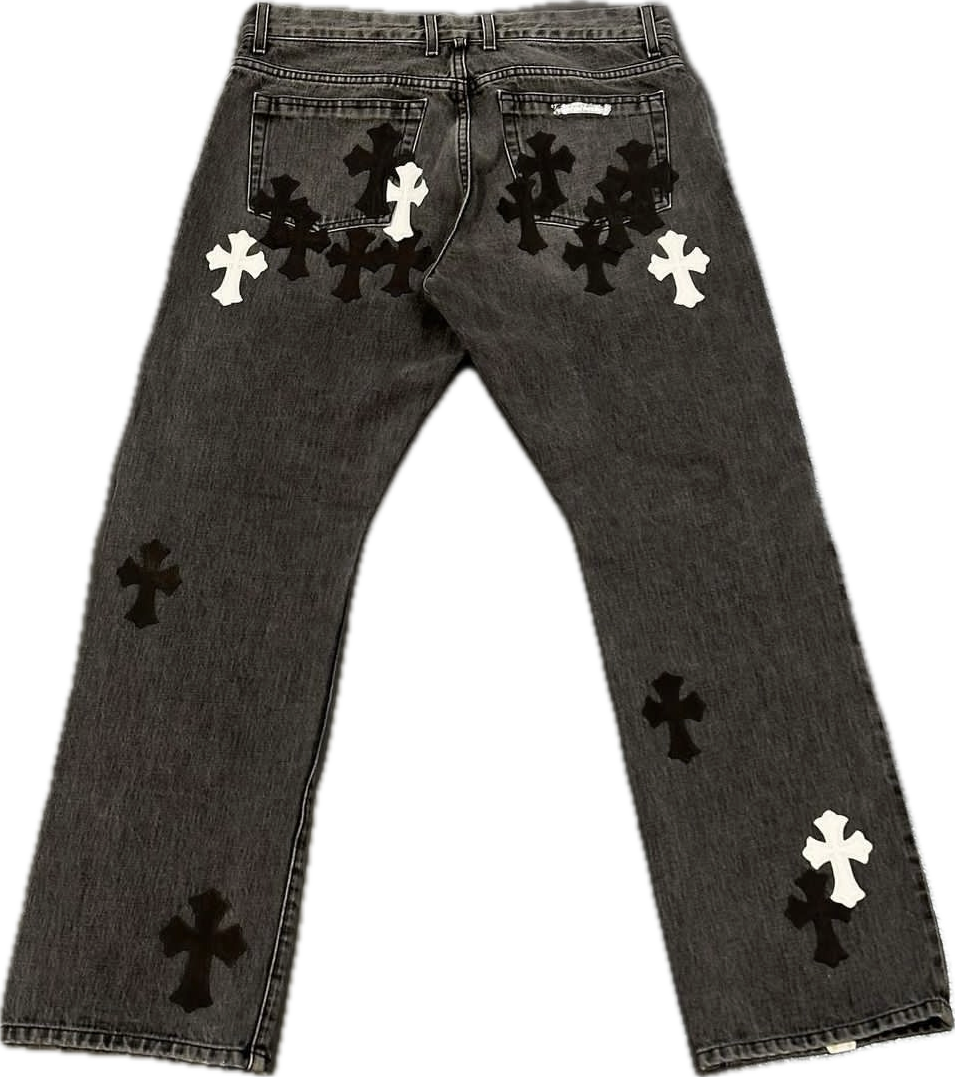 Fleur-Knee Cross Patch Jeans