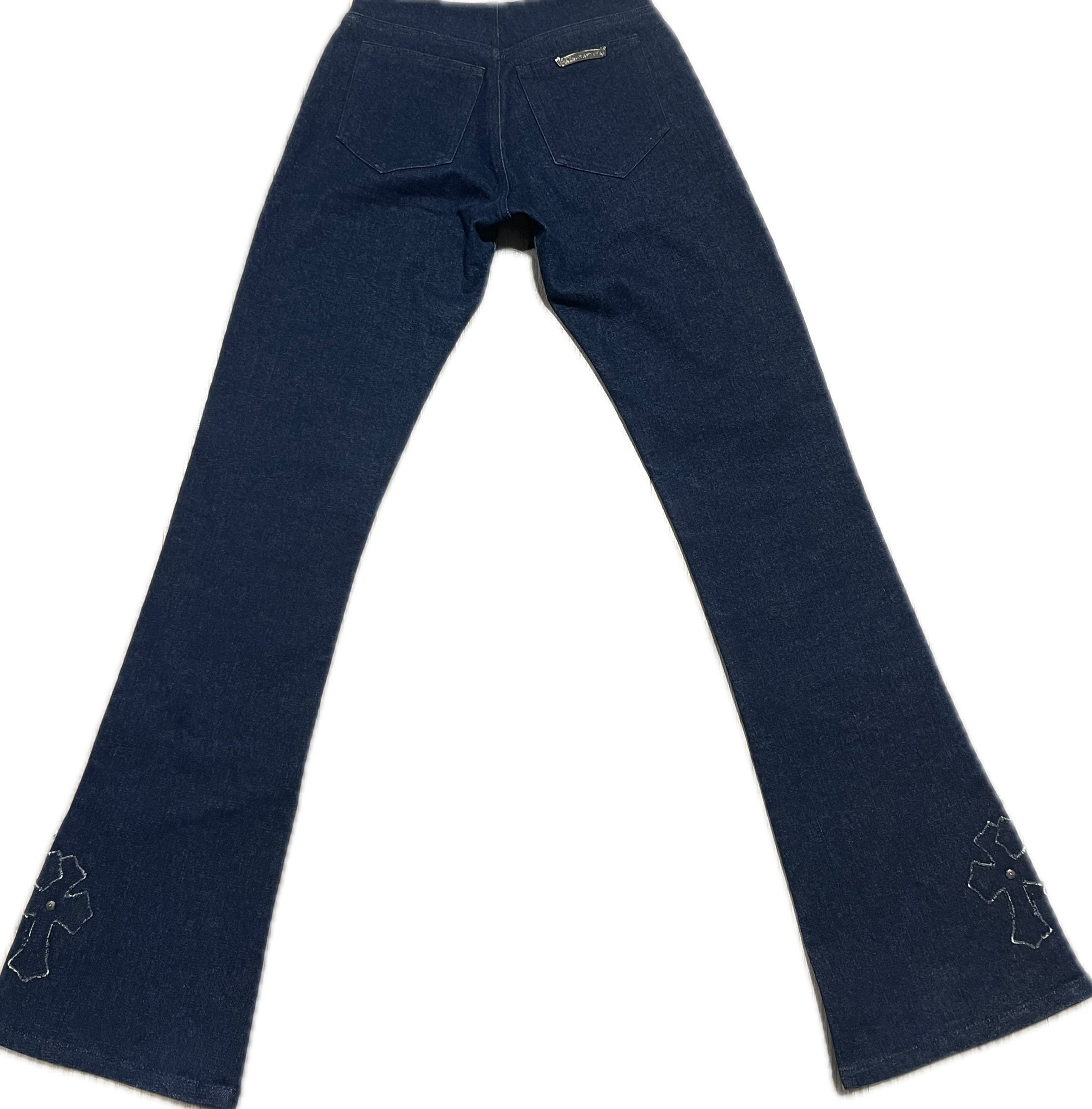 Womens Denim Patch Flare Jeans