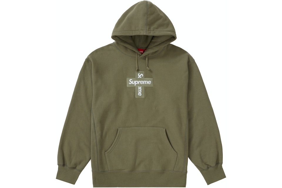 Cross Box Logo Hooded Sweatshirt Light Olive