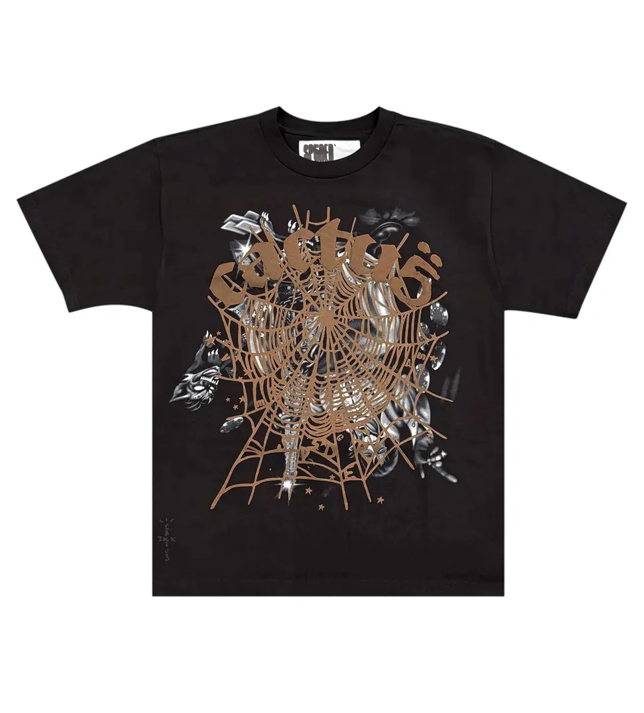 Travis Scott CJ X Sp5der Airbrush Tee Black