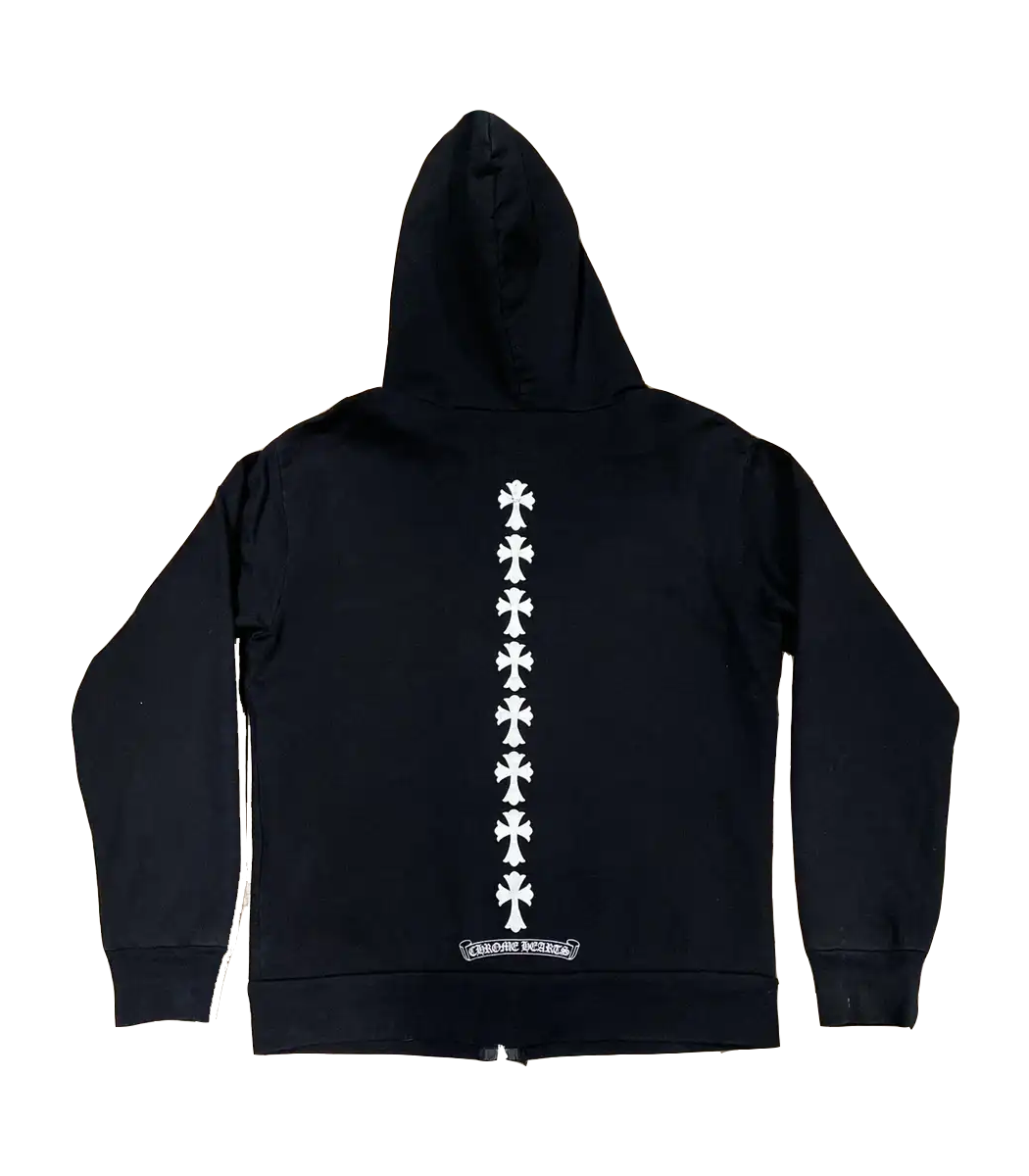 Triple Cross Cemetery Zip-Up Hoodie Black