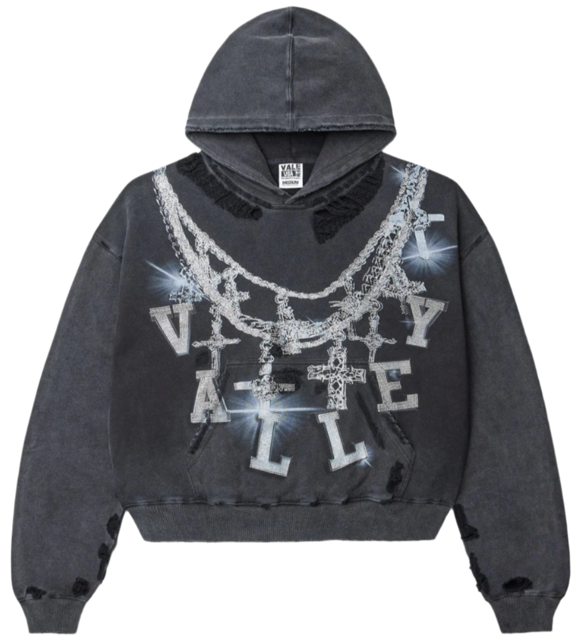 Big Chain Bejeweled Hoodie Black