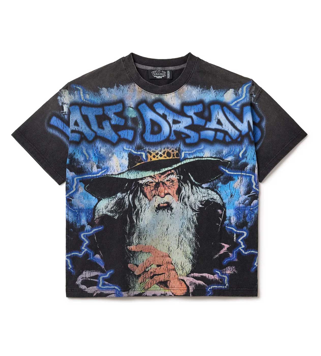 Blue Wizard Big Tee Black