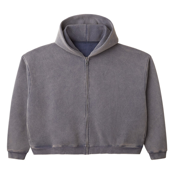 Washed Stone Blue Blank Zip Up