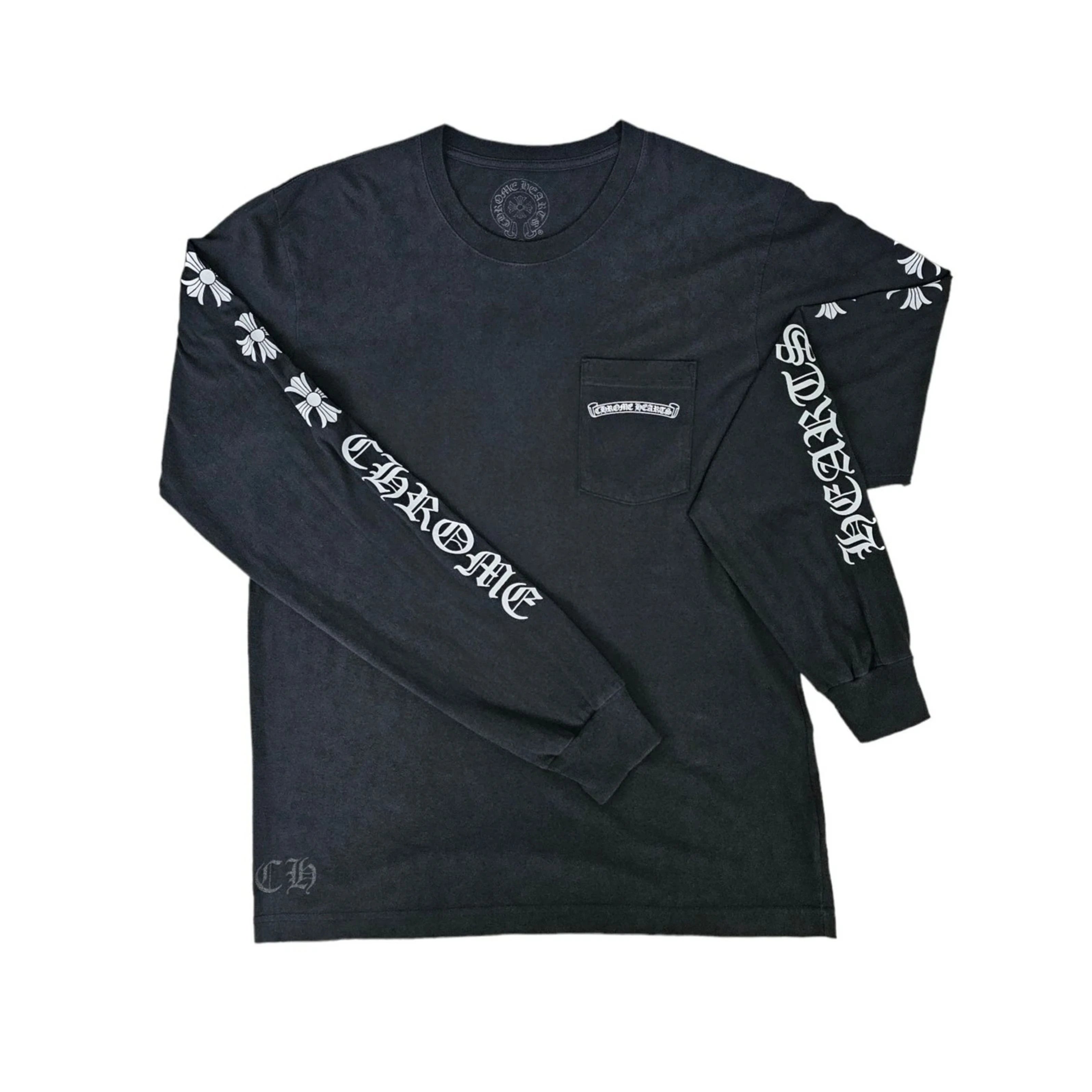 Plus Cross Sleeve L/S T-Shirt Black