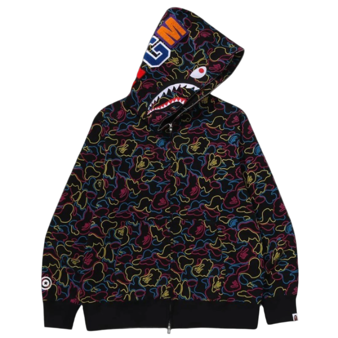 A Bathing Ape Neon Camo Shark Full ZIp