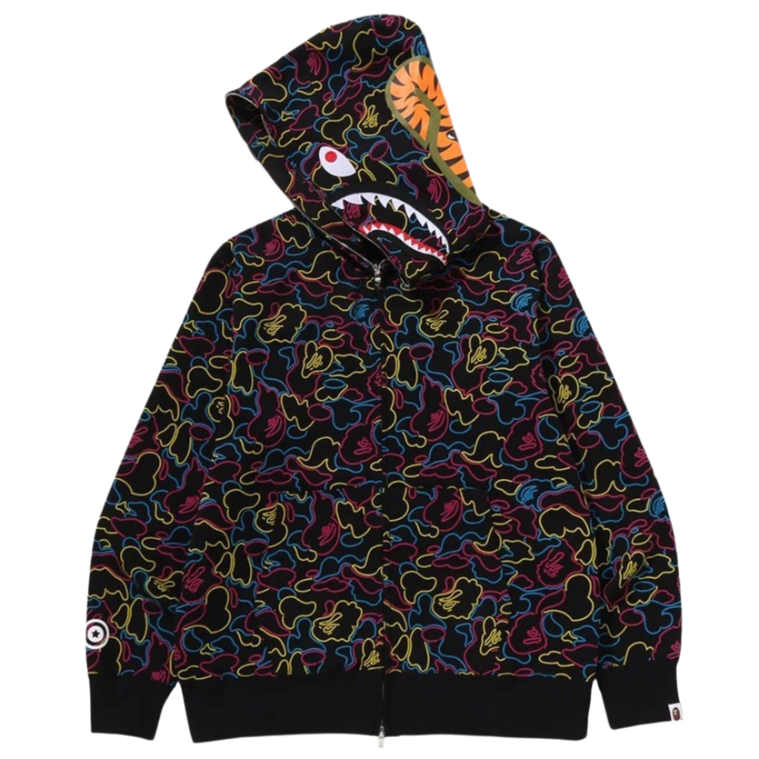 A Bathing Ape Neon Camo Shark Full ZIp