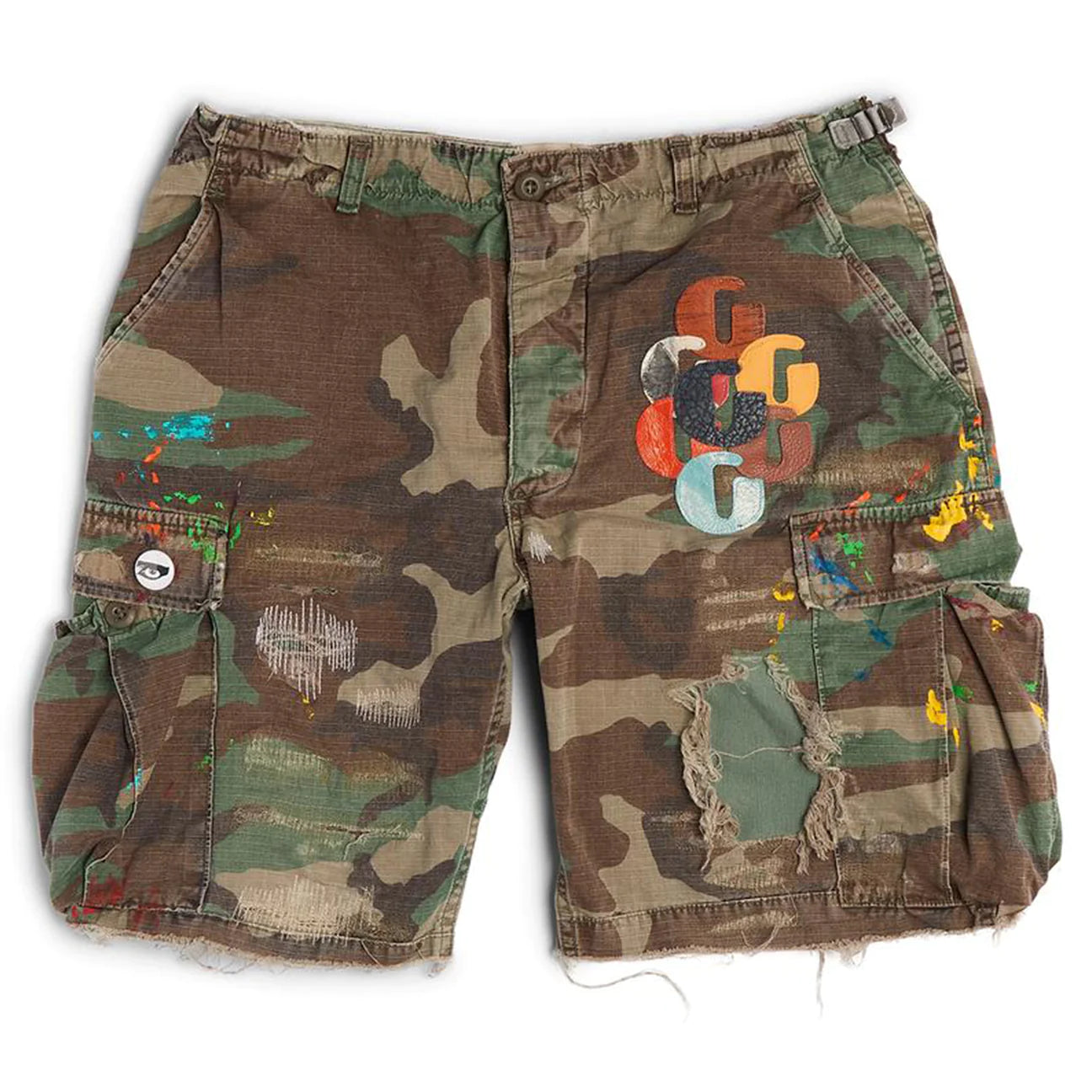 G Patch Cargo Shorts Woodland Camo