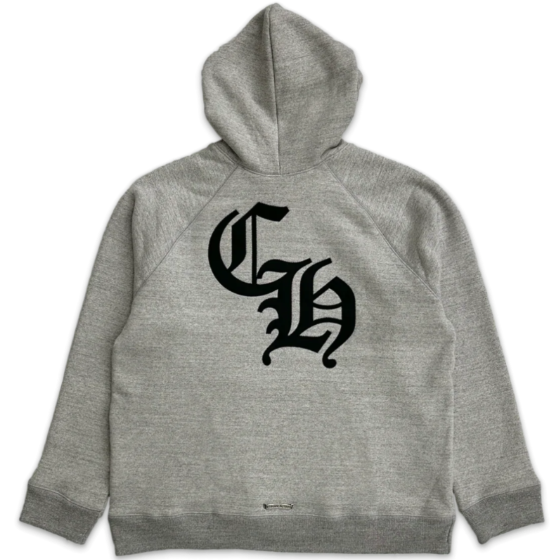 Triple Cross CH Logo Embroidered Hoodie Grey