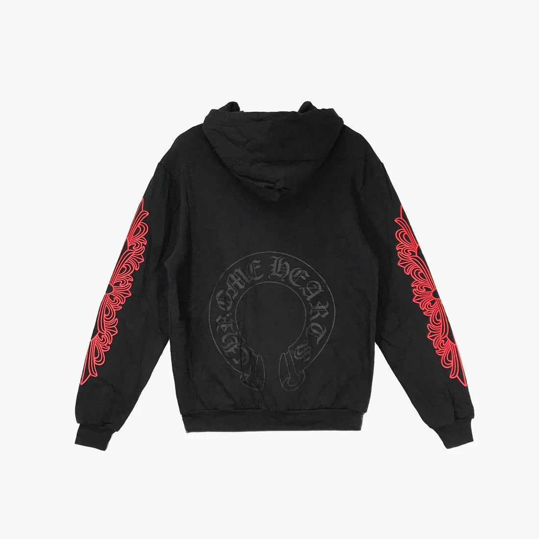 Chrome Hearts Horseshoe Red Floral Black Hoodie