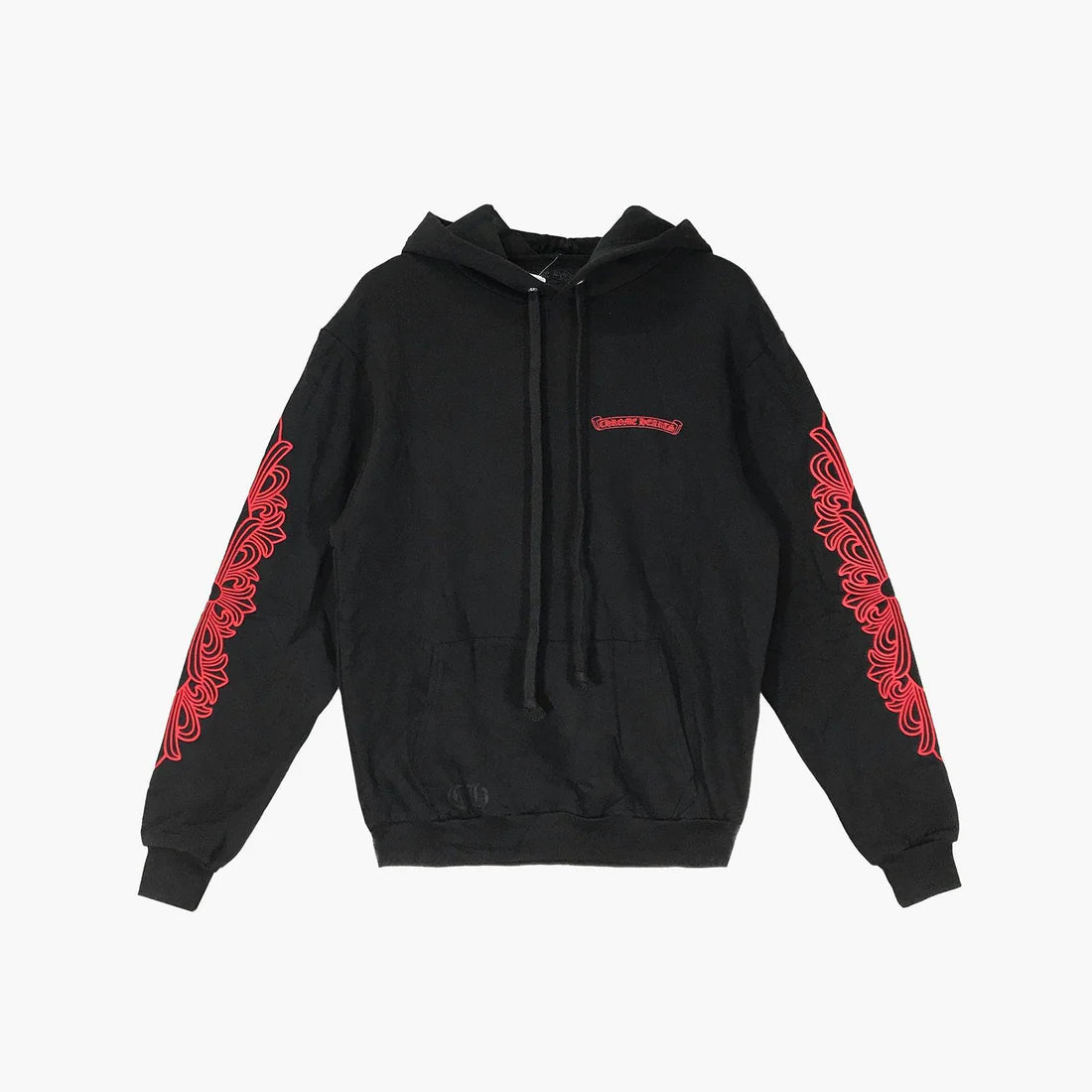 Chrome Hearts Horseshoe Red Floral Black Hoodie